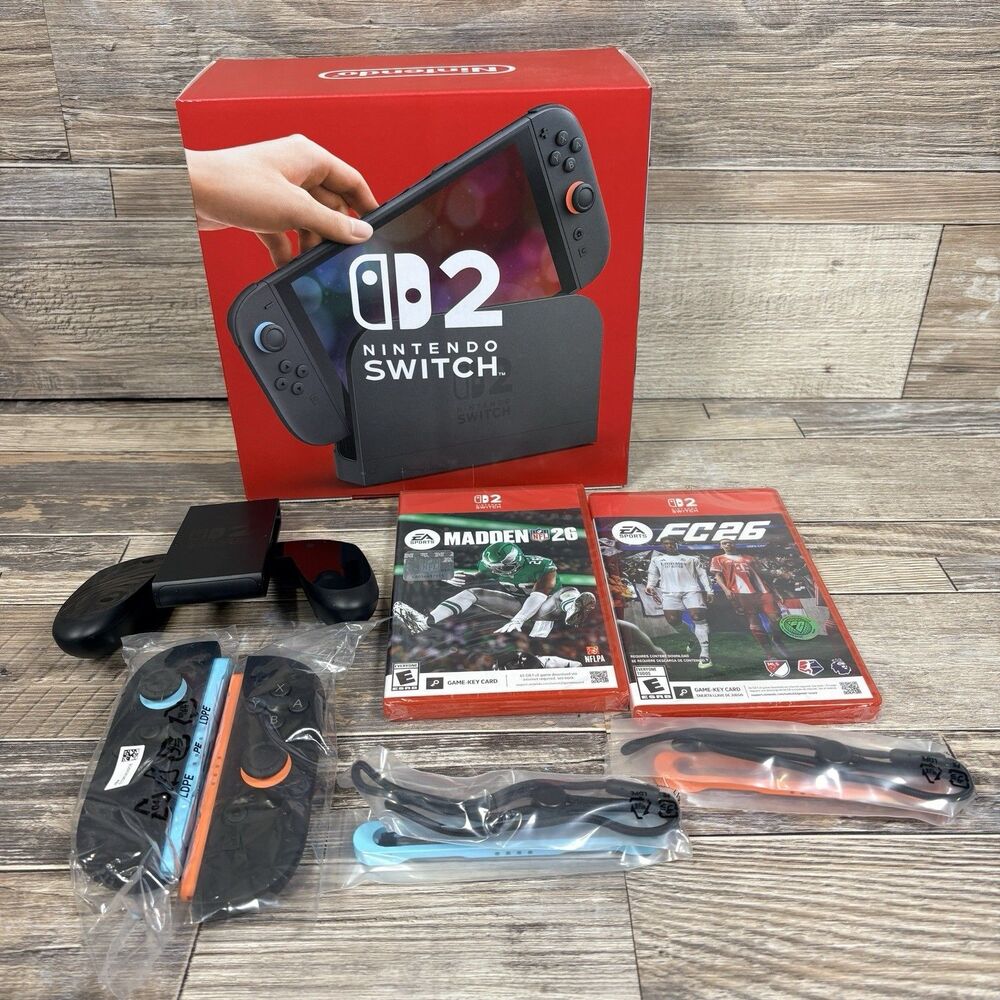 Nintendo Switch 2 Console + Extra Joy-Con Controller, Madden 26 + FC 26 Bundle